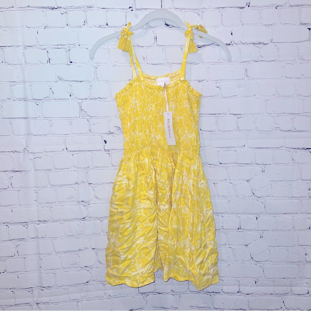 BCBGirls NWT Smocked Yellow Floral Sundress 12